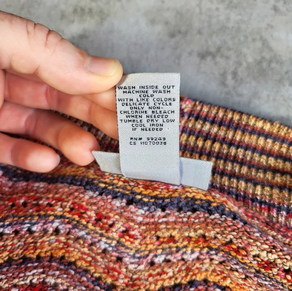 Catherines Rainbow Knit Cardigan‎ Womens Plus 1X Short Sleeve Open Front Spring - Picture 4 of 8